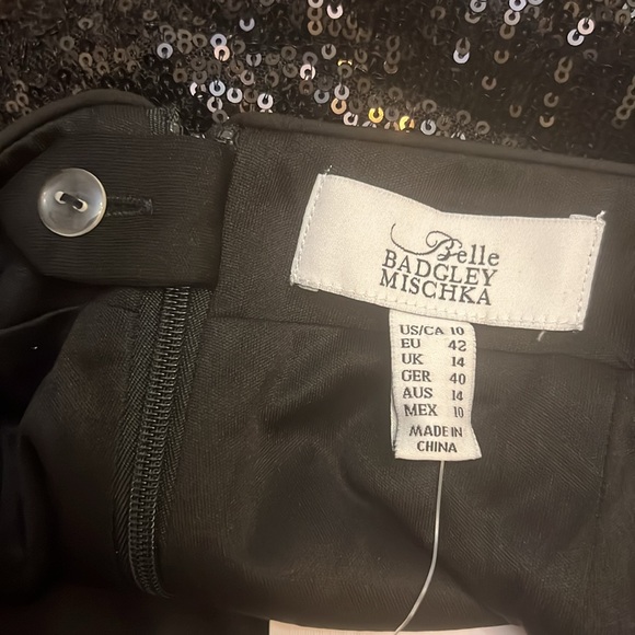 Belle Badgley Mischka Iris Sequin Flat Front Pants - Picture 14 of 16